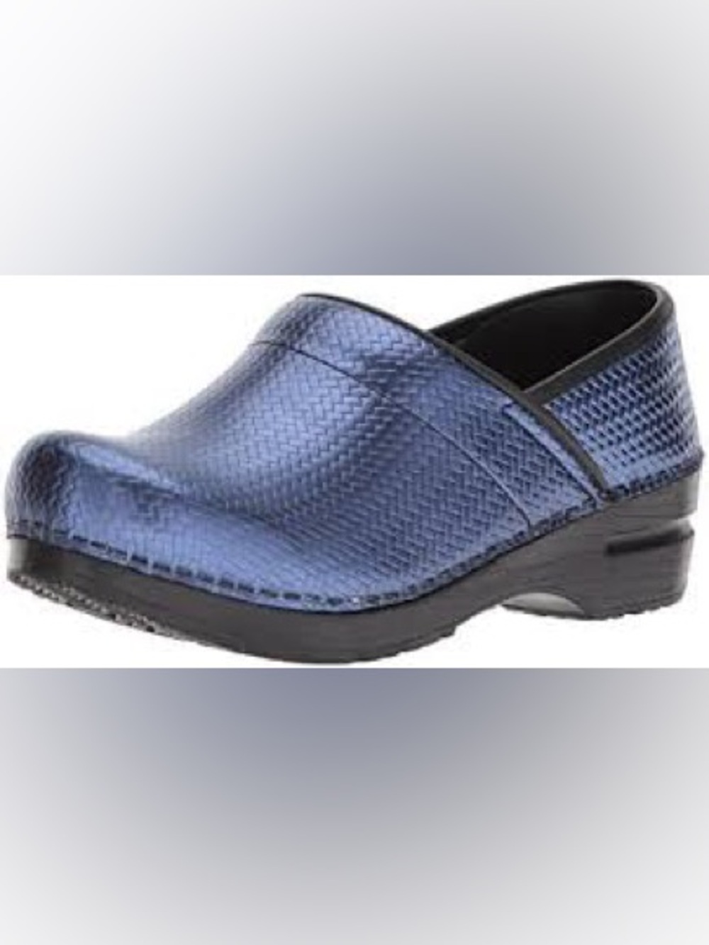 Sanita‎ Cairo Professional Clogs Metallic Blue  Textured Embossed Sz 41/9.5